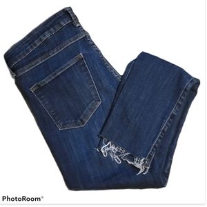 Super Skinny Low Waisted Jeans Frayed Leg 28/32